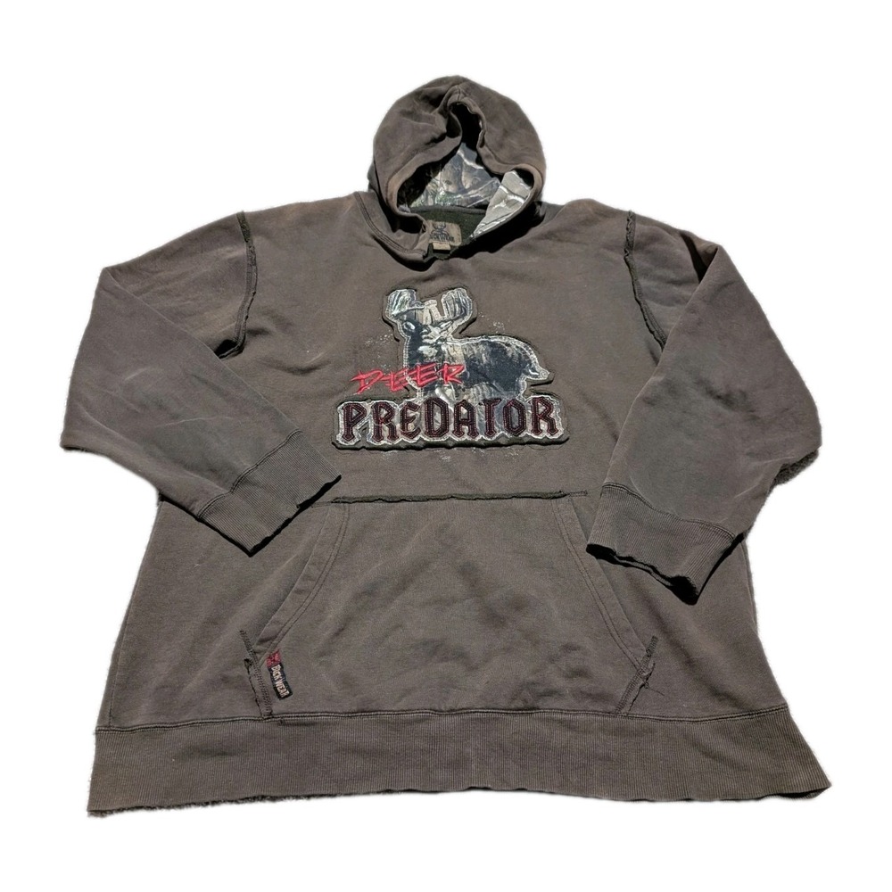 Buck Wear Realtree DEER PREDATOR Hunting Green Hoodie‎ Sweatshirt Men's XL